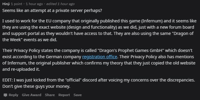 Dragon S Prophet S New Steam Entry Is Not A Legitimate Revival Runewaker Says Massively Overpowered - youve been banned from participating roblox 1h you have