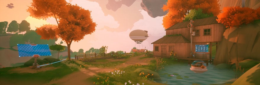 Loftia - a cozy online game set in a warm, solarpunk world by